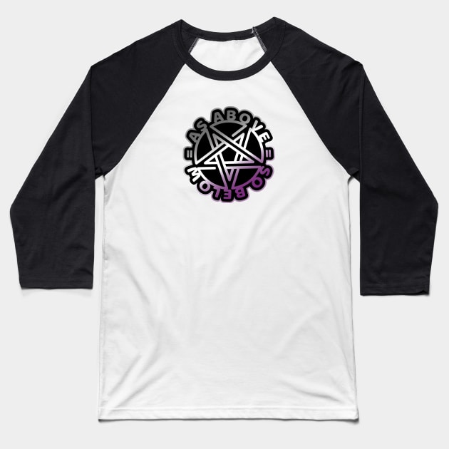 Equality Above & Below - ACE PRIDE - dark Baseball T-Shirt by MortalMerch